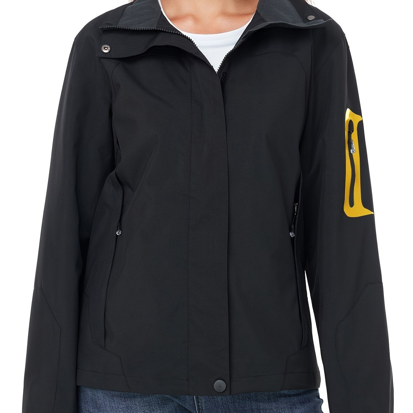 Womens Rain Jacket Lightweight Active Outdoor Raincoat With Removable Hood