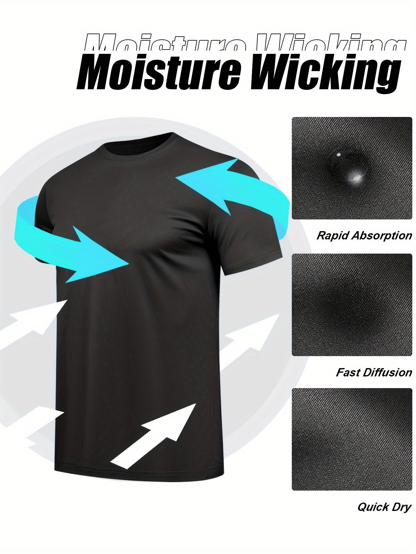 Men's Quick Dry Crew Neck T-Shirts