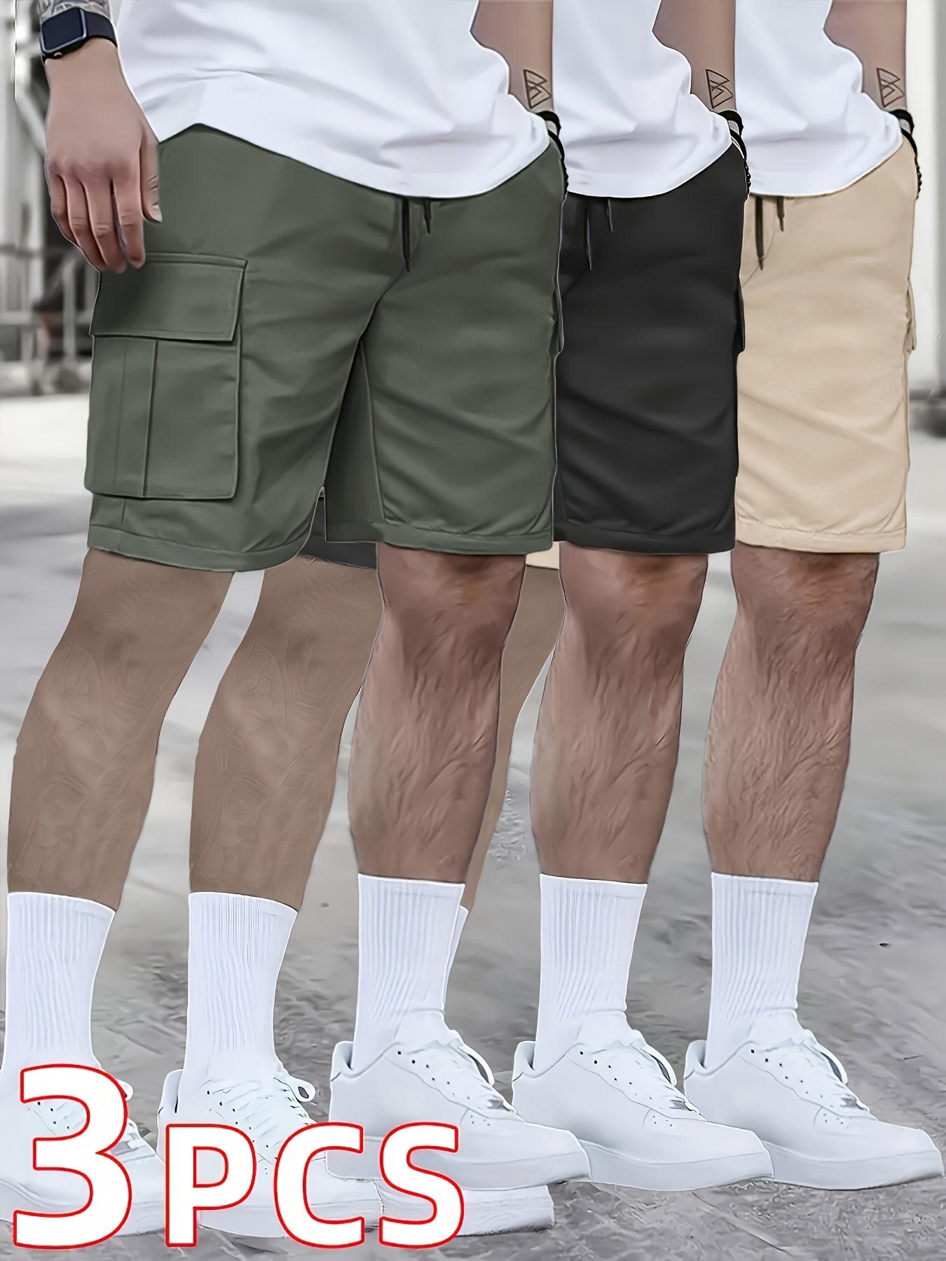 3-Pack Men's Cargo Shorts