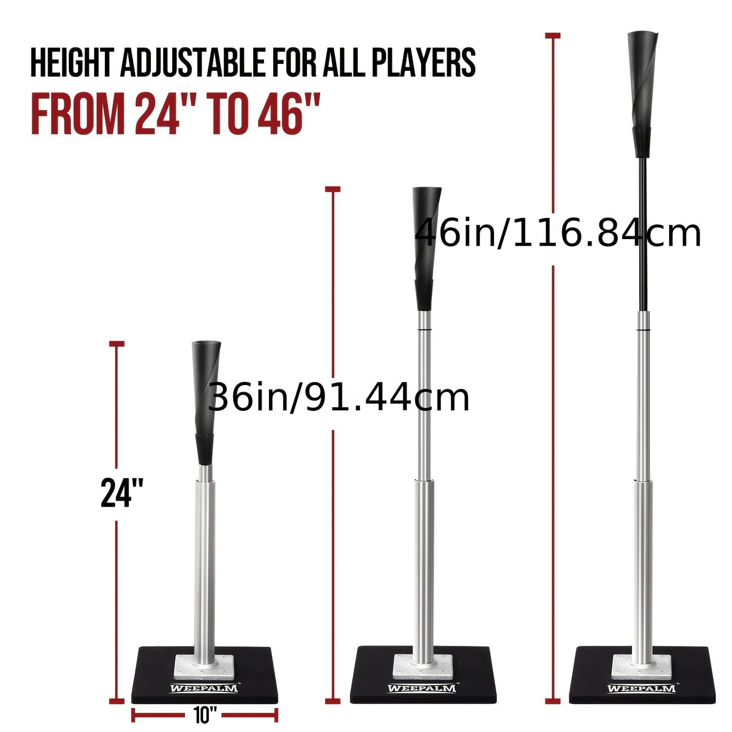 Adjustable Baseball/Softball Hitting Tee -