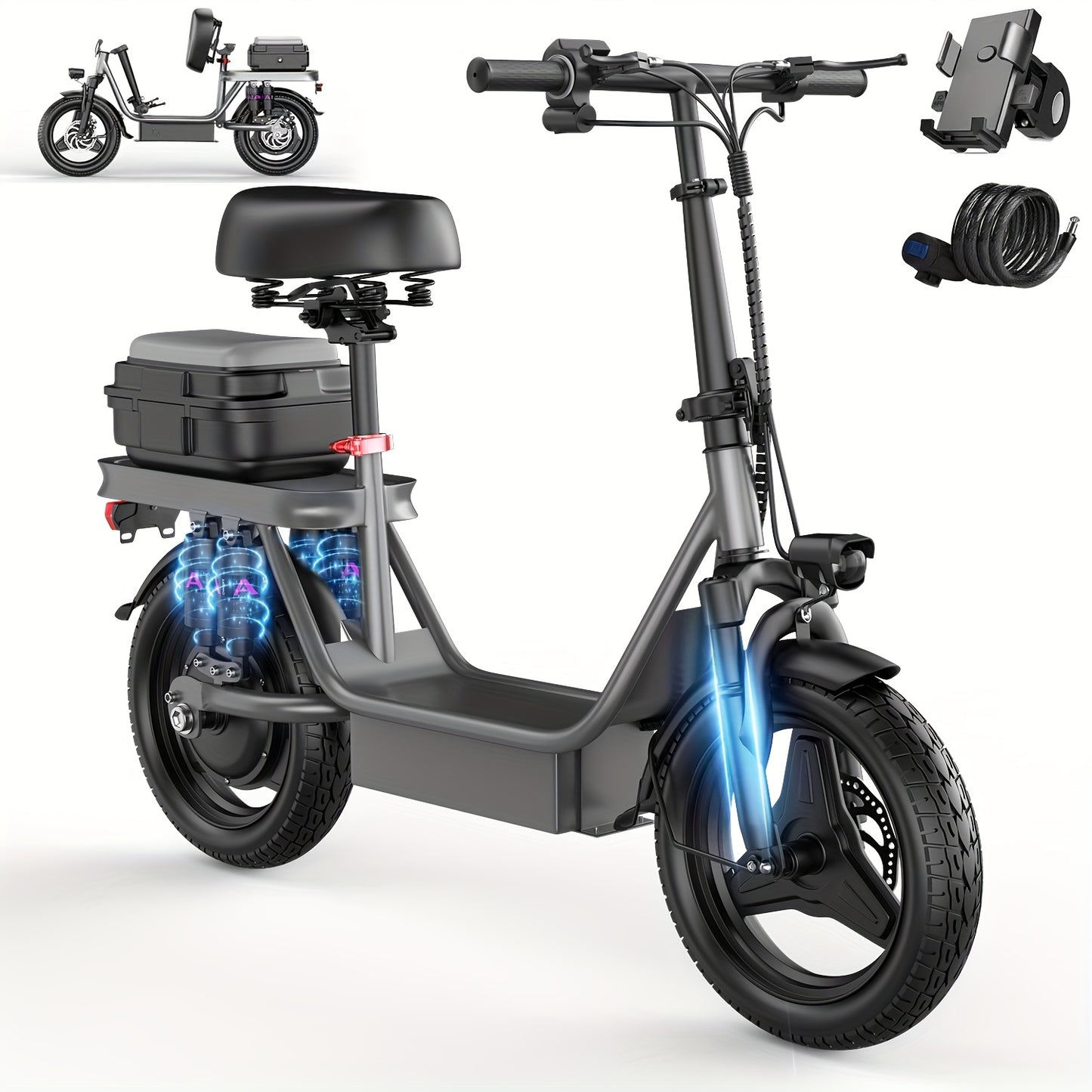 740W Adult Electric Scooter with Seat