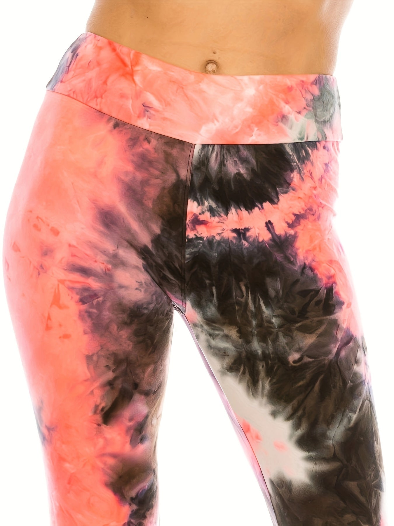 2 PACK Women's High Waist Stretched Soft Slim Tie Dye Leggings
