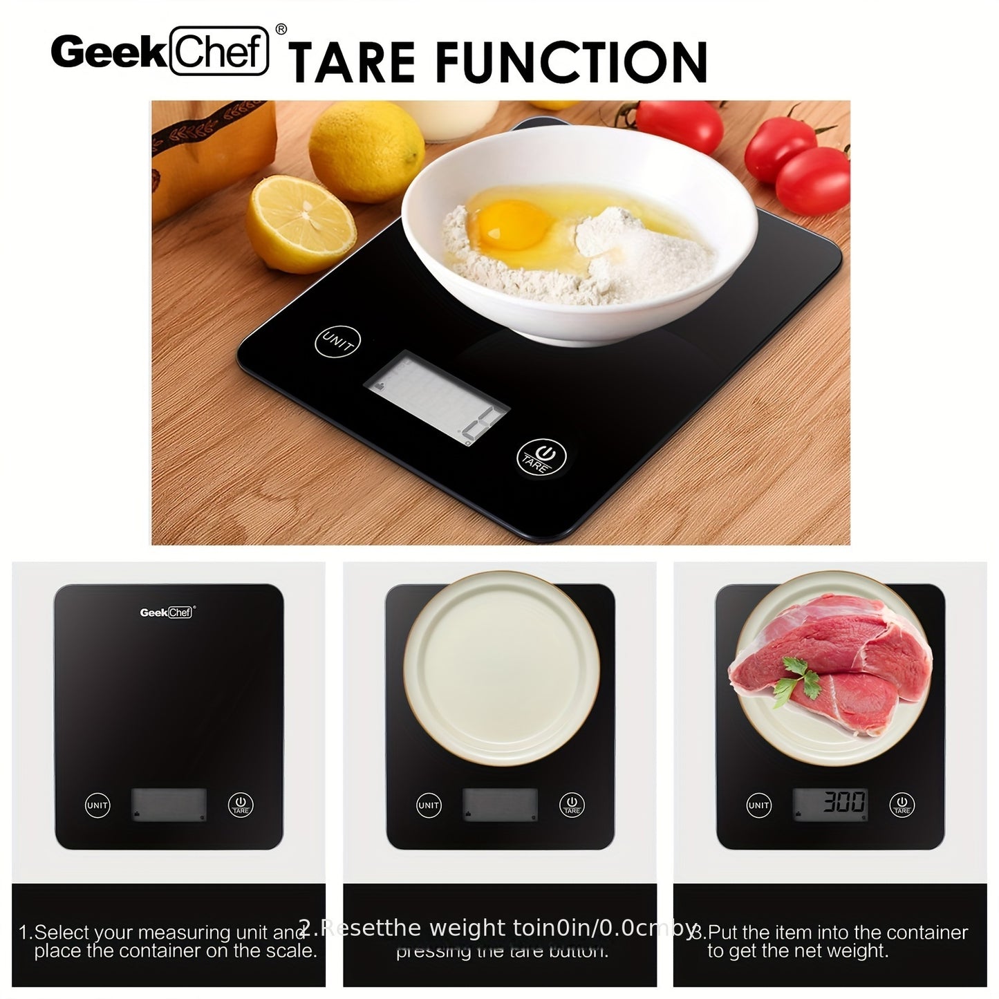 1pc Accurate Electronic Kitchen Scale with App, Digital Scales