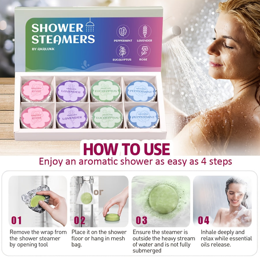 Eucalyptus * 2, Lavender * 2, Mint * 2, Rose Fragrance * 2 Shower Steamers