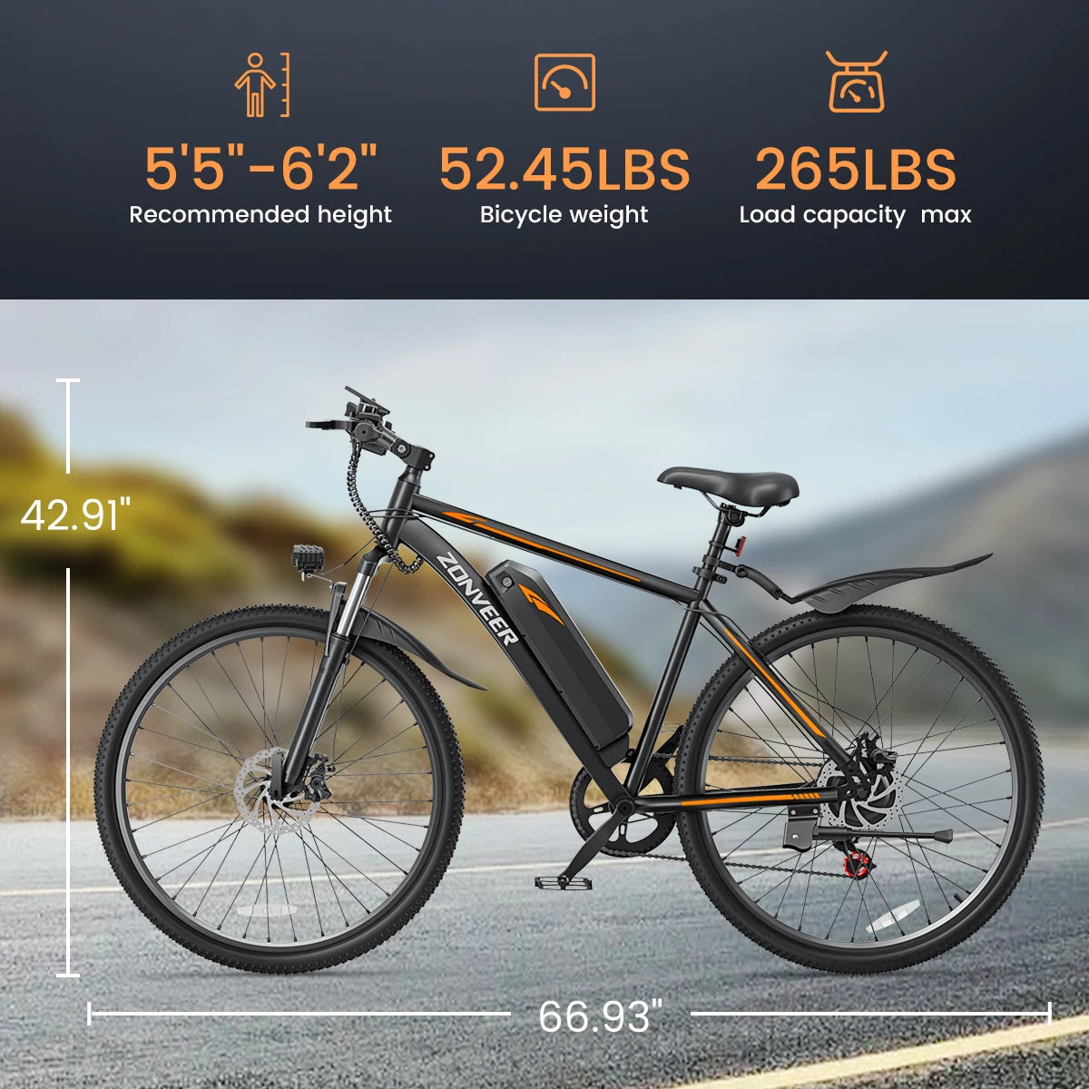 M26 Electric Bicycle 1000W Peak Motor