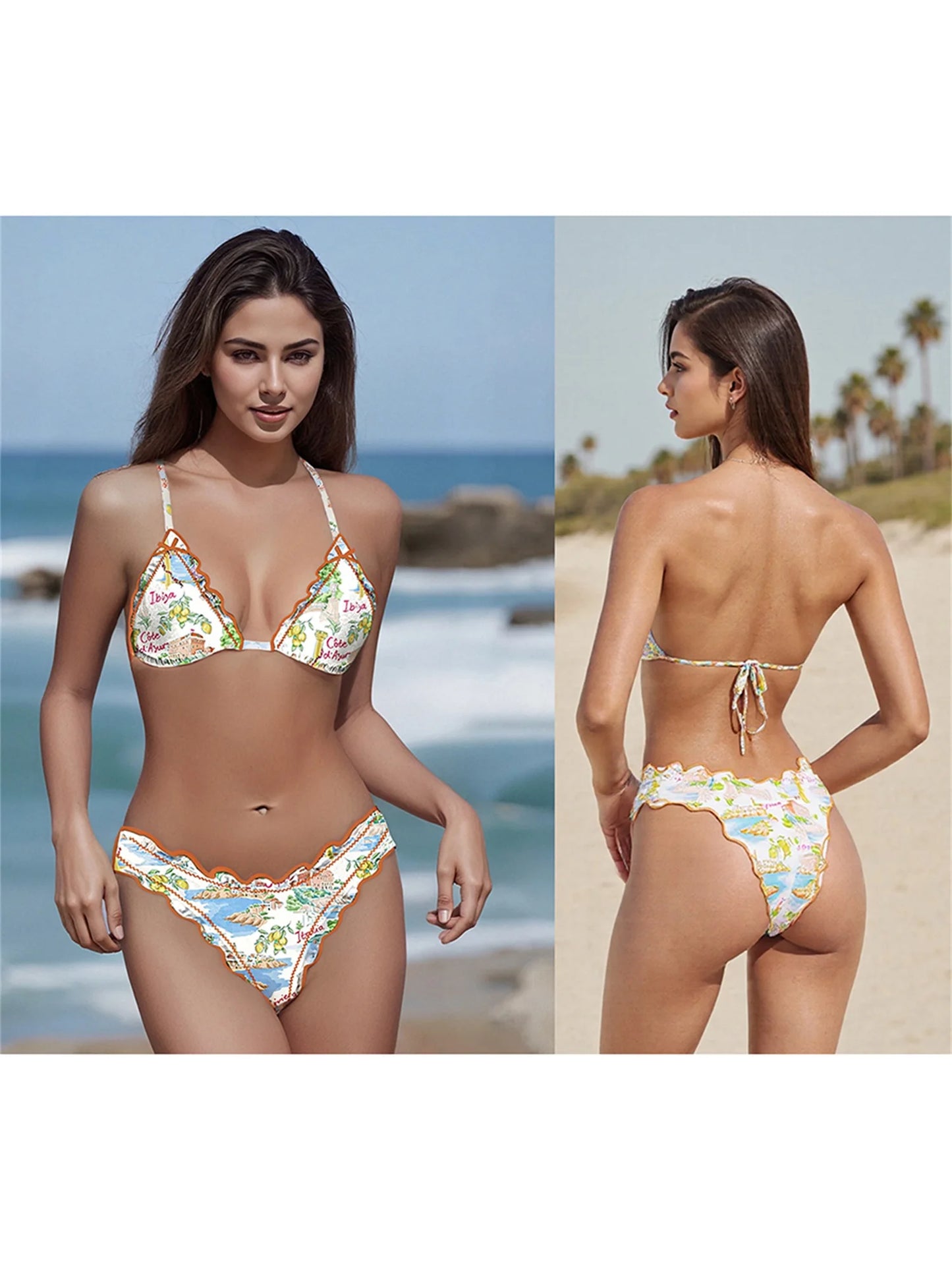 Women s Floral Print High Waisted Bikini Set