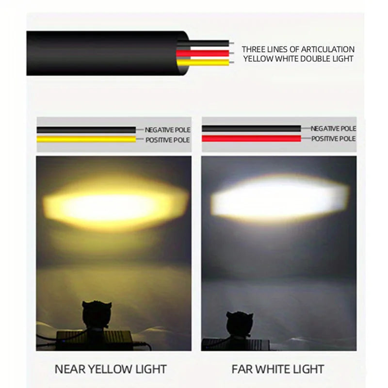 1PC motorcycle LED light binocular owl