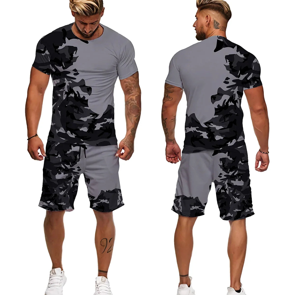 New Summer Camouflage Men's T-Shirt Shorts Tracksuit