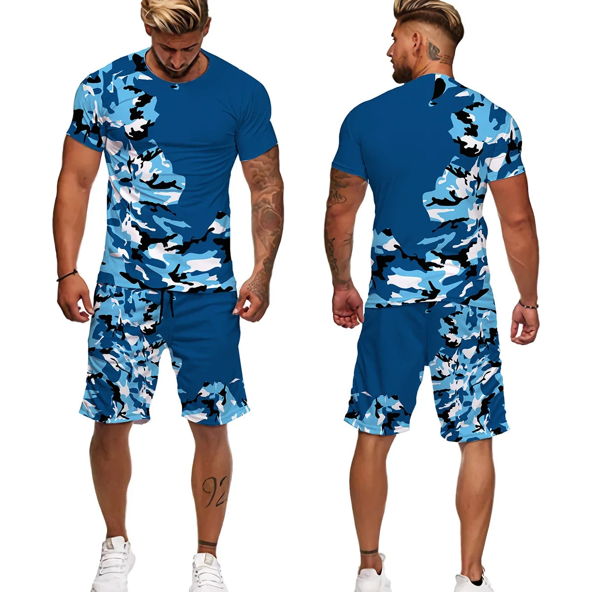 New Summer Camouflage Men's T-Shirt Shorts Tracksuit
