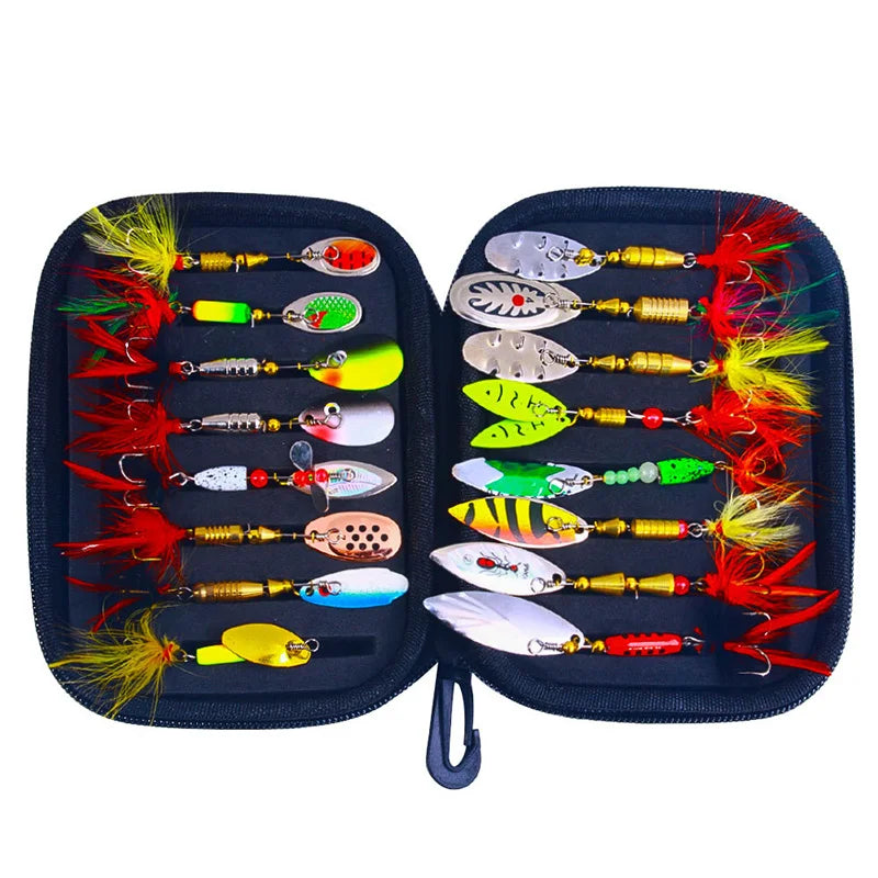 16PCS Fake Bait Spinner Lures