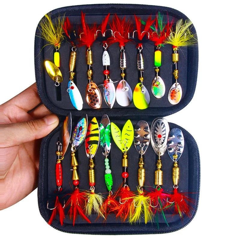 16PCS Fake Bait Spinner Lures