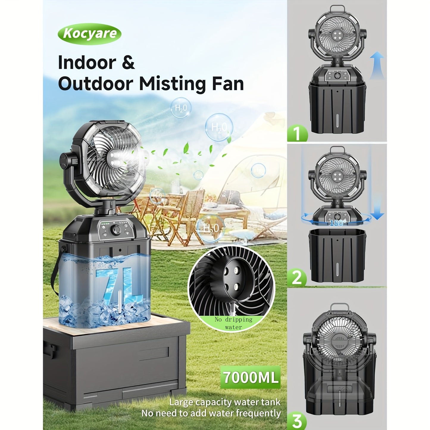 Misting Fan With 1.85 GAL Bucket