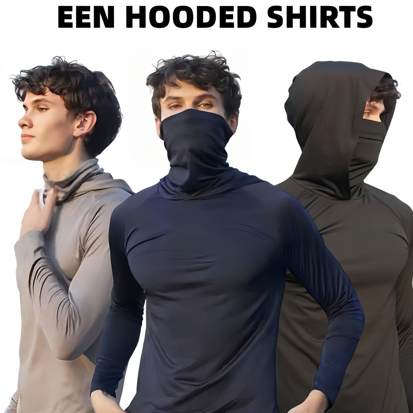 3 Pcs High Stretch Long Sleeve Solid Men's Rash Guard Shirts