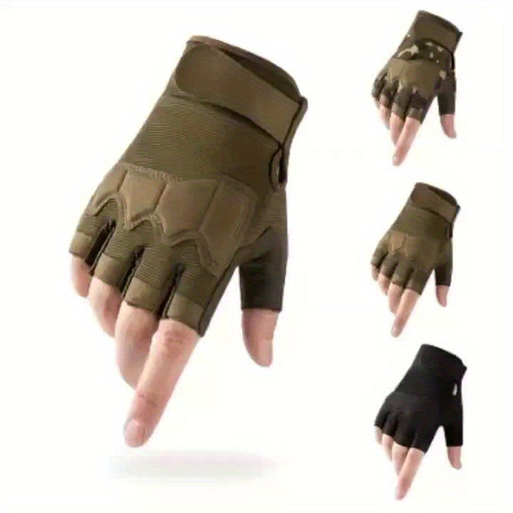 1 Pair Half-Finger Color Guard Gloves