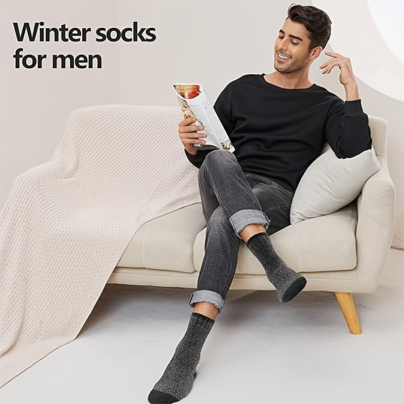 15 Pairs Men'S Merino Wool Blend Socks, T