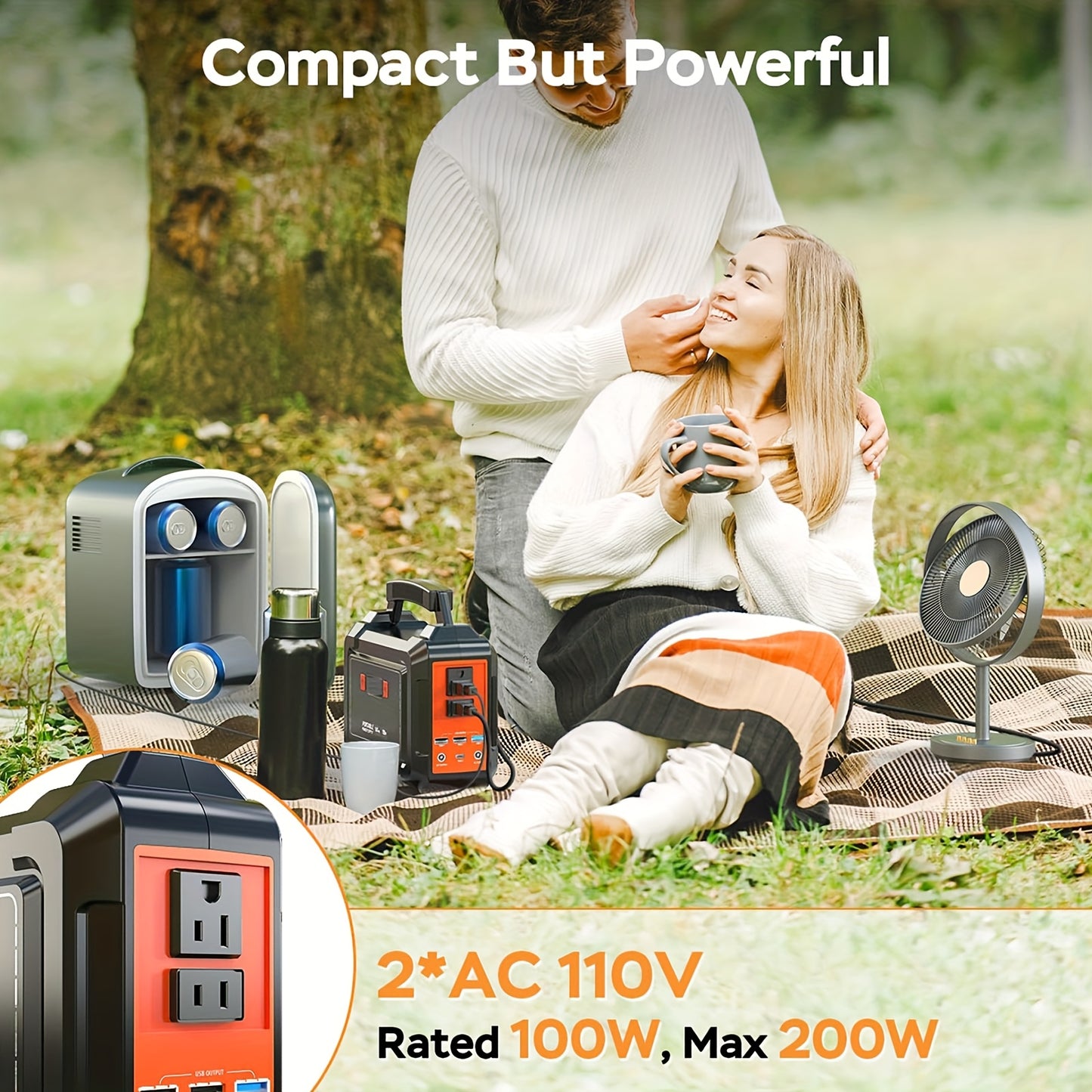 Portable Power Station 200W/300W Peak Camping Solar Generator