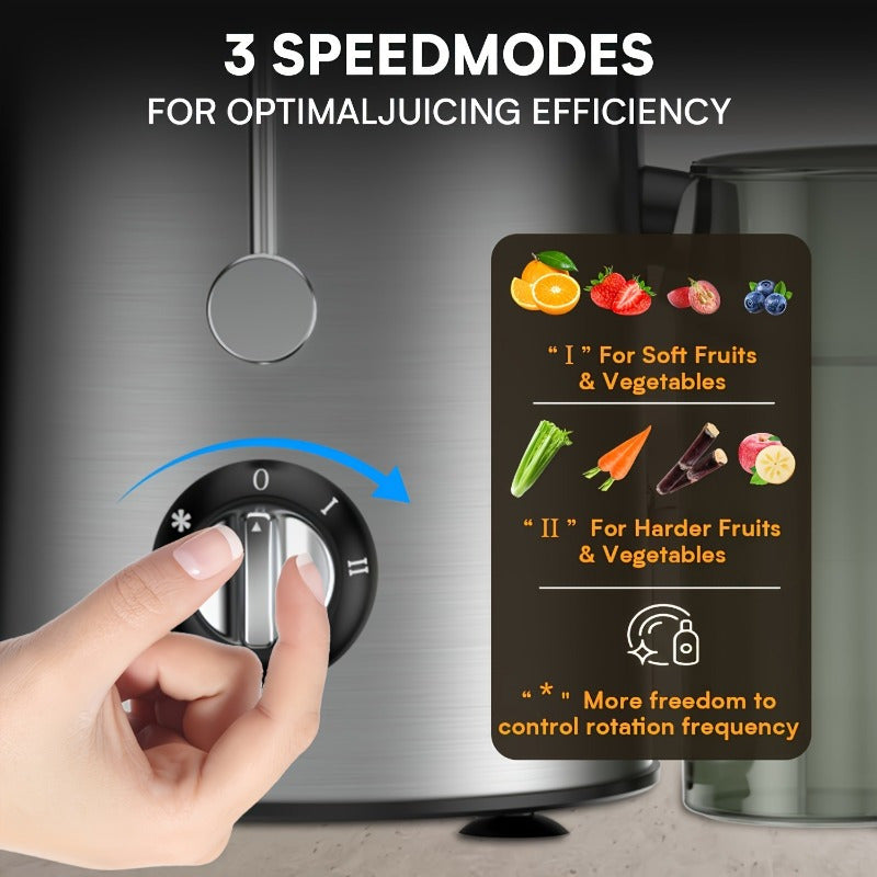 3-Speed Mode Centrifugal Juicer with Large Mouth