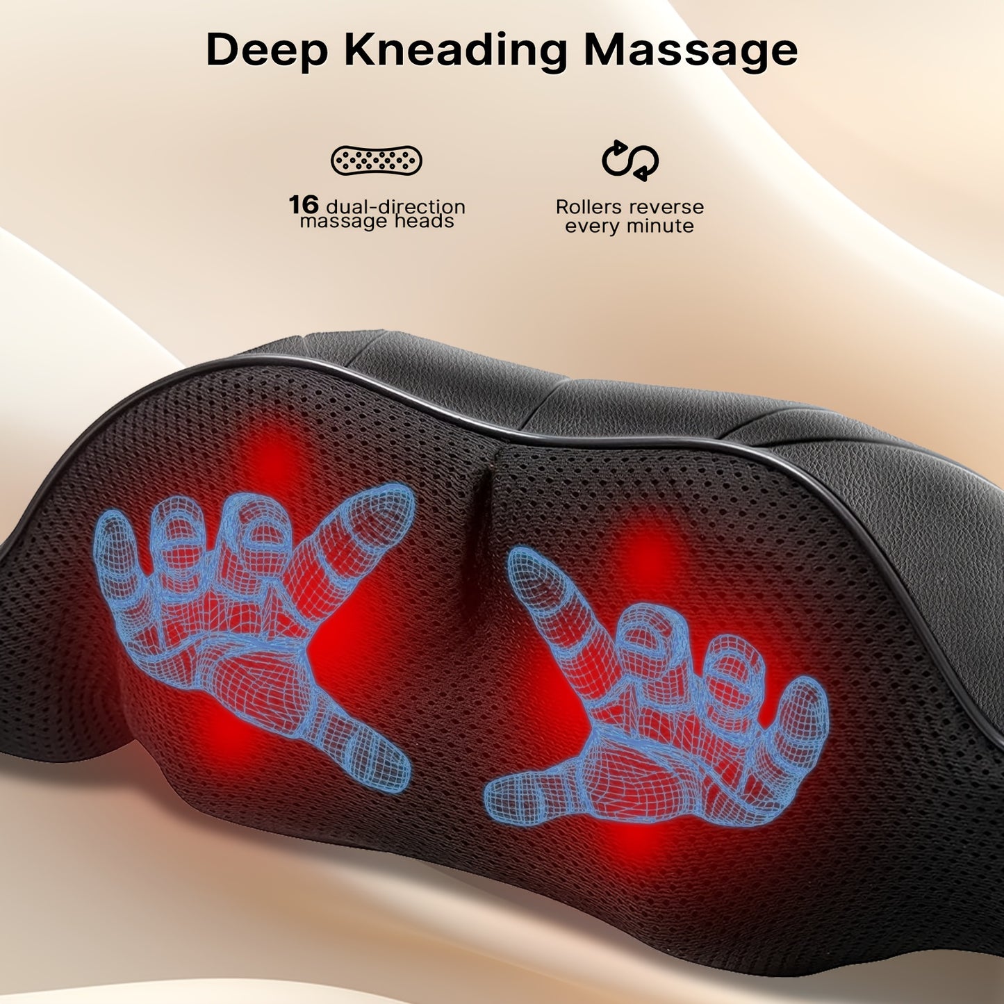 4D Deep Kneading Shiatsu Electric Massager with Heat