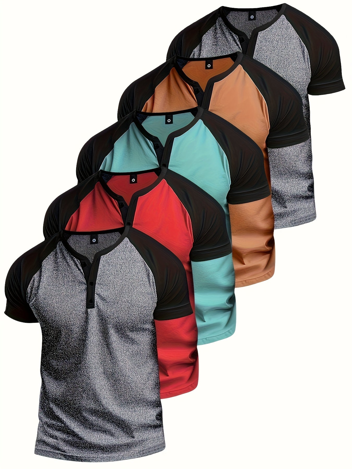 Men's Summer Short Sleeve Henley Shirts