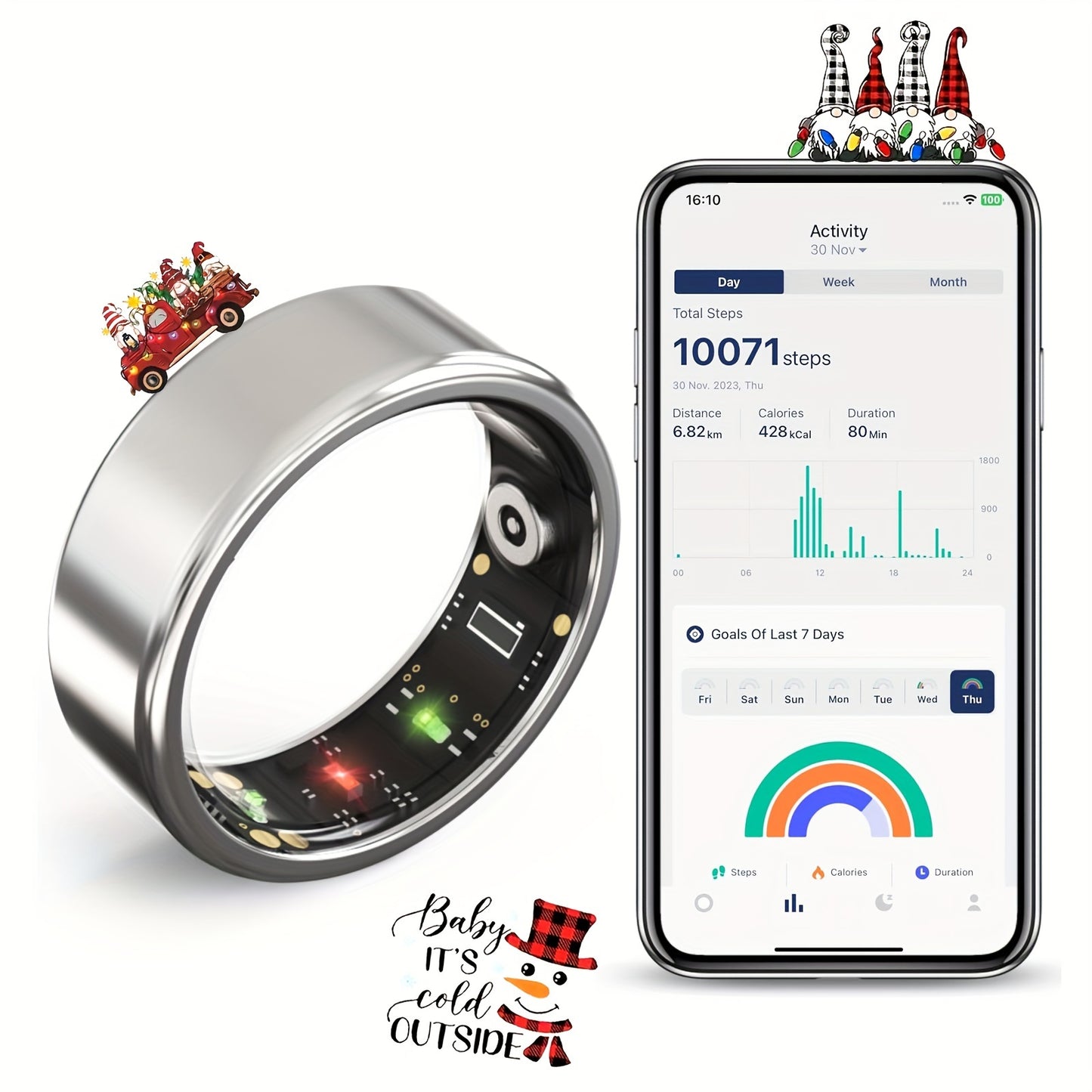 Upgraded Smart Ring with Real-Time Health & Fitness Tracking