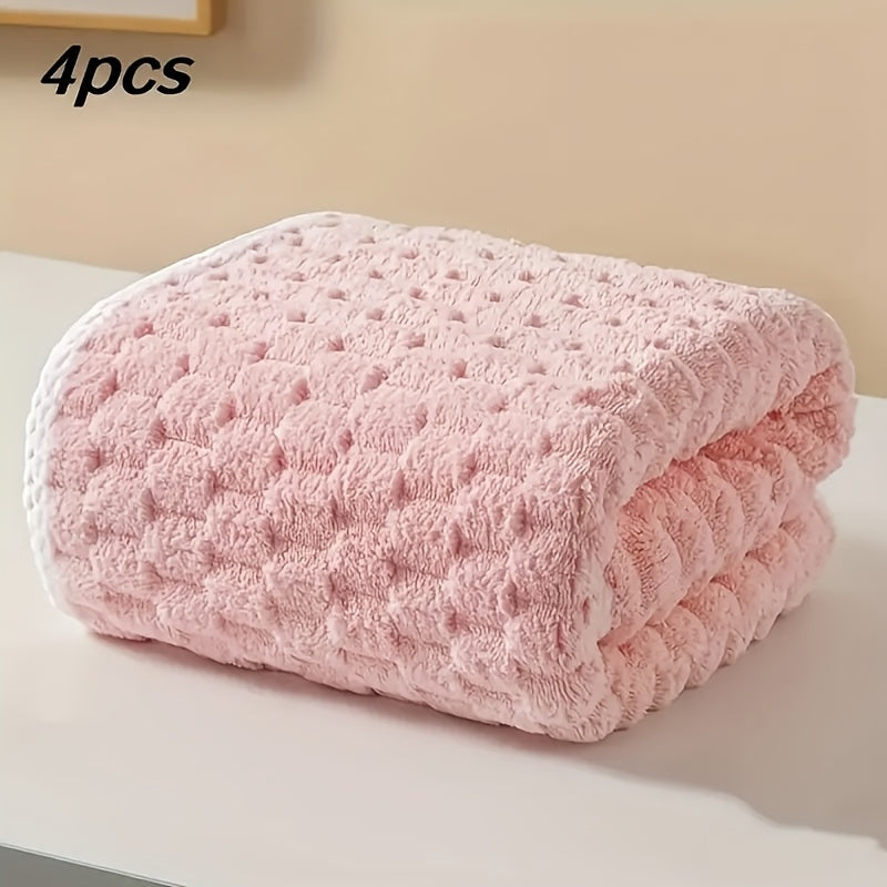 4 Pack Modern Super Soft Woven Bath TowelsF