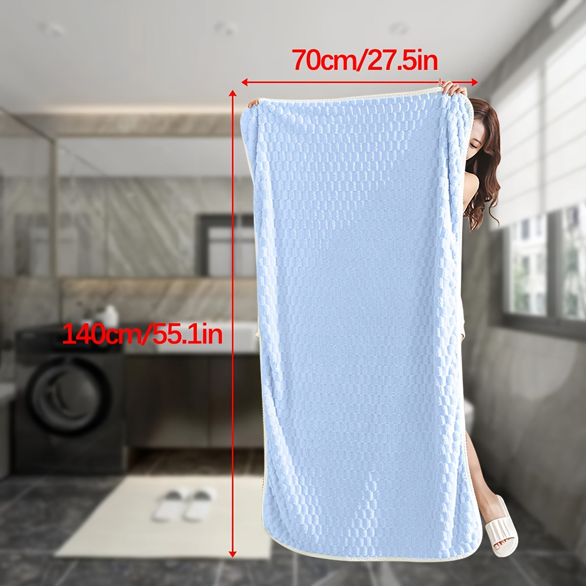 4 Pack Modern Super Soft Woven Bath TowelsF