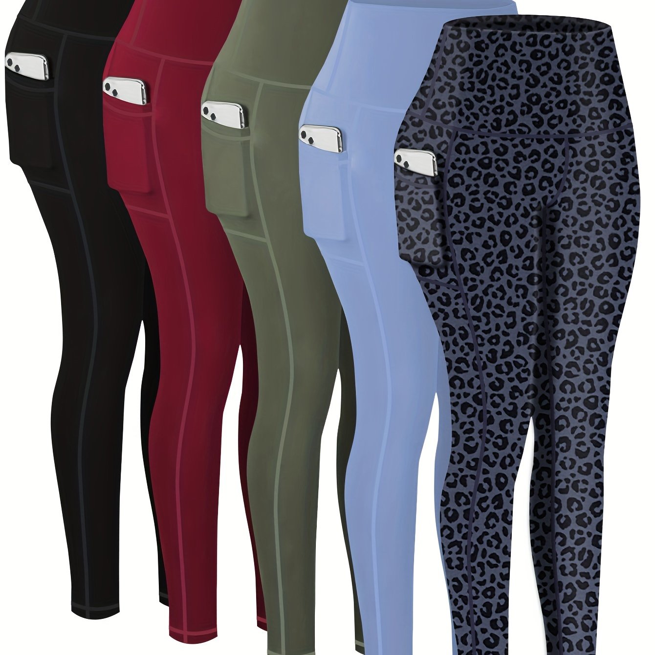 Five-piece Nine-point Printed Tracksuit Leggings