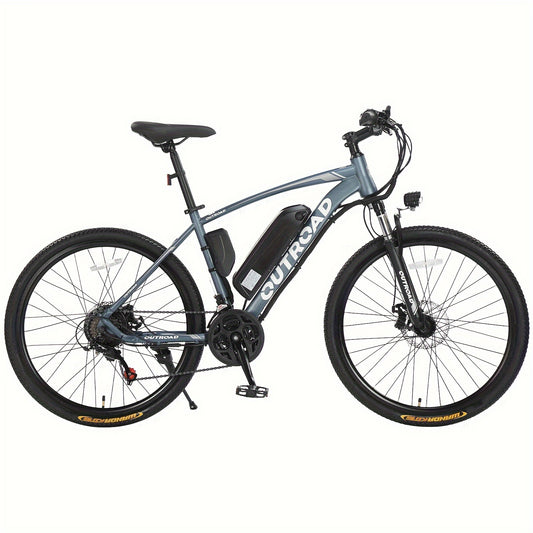 Electric Storm 26'' Grey Mountain Bike - Powerful 500W Peak Motor, 40 Miles Range,