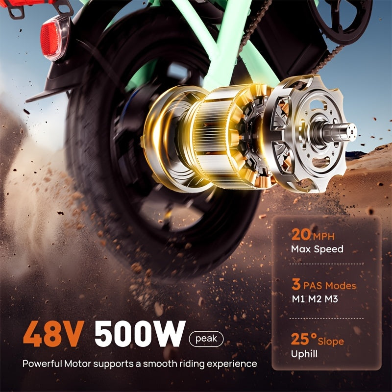 Green Folding Electric Bike