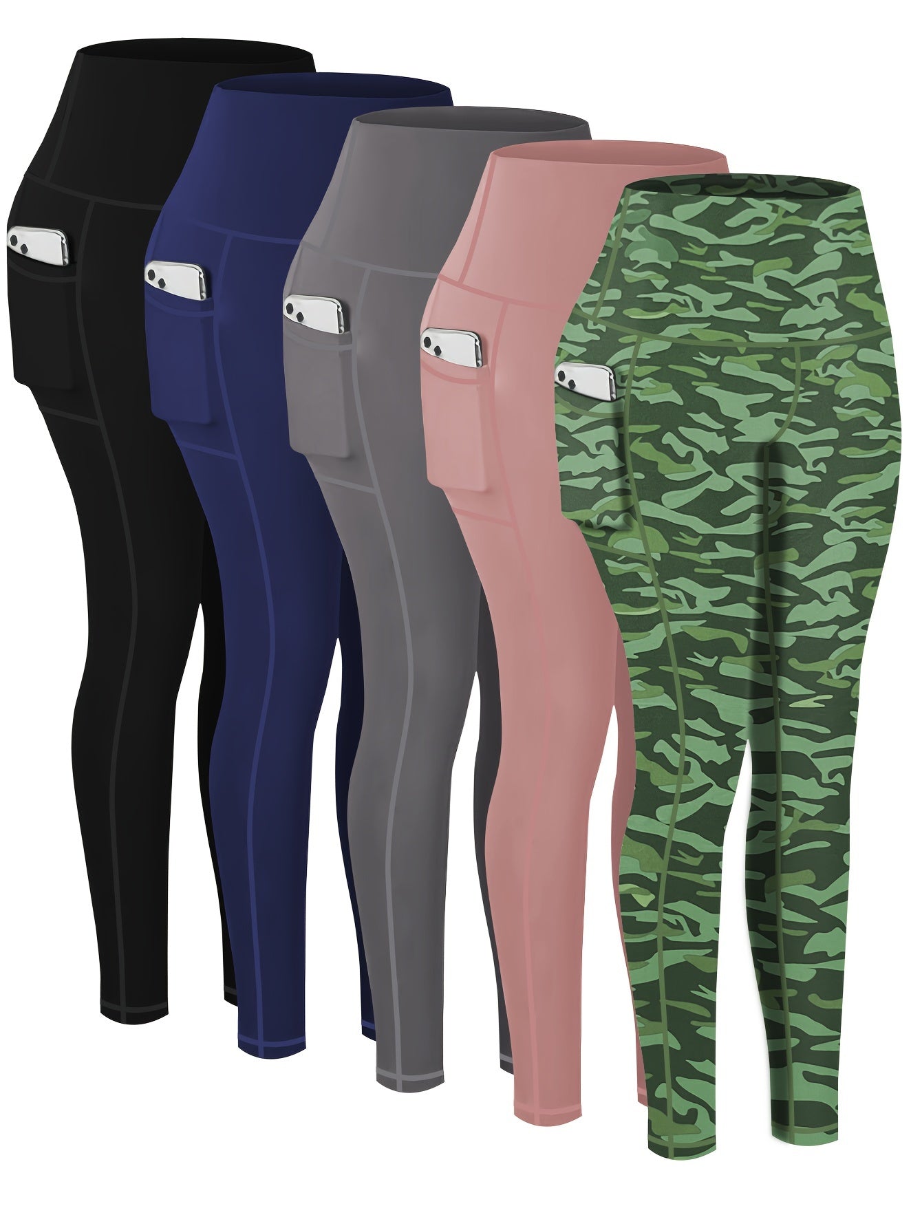 Five-piece Nine-point Printed Tracksuit Leggings