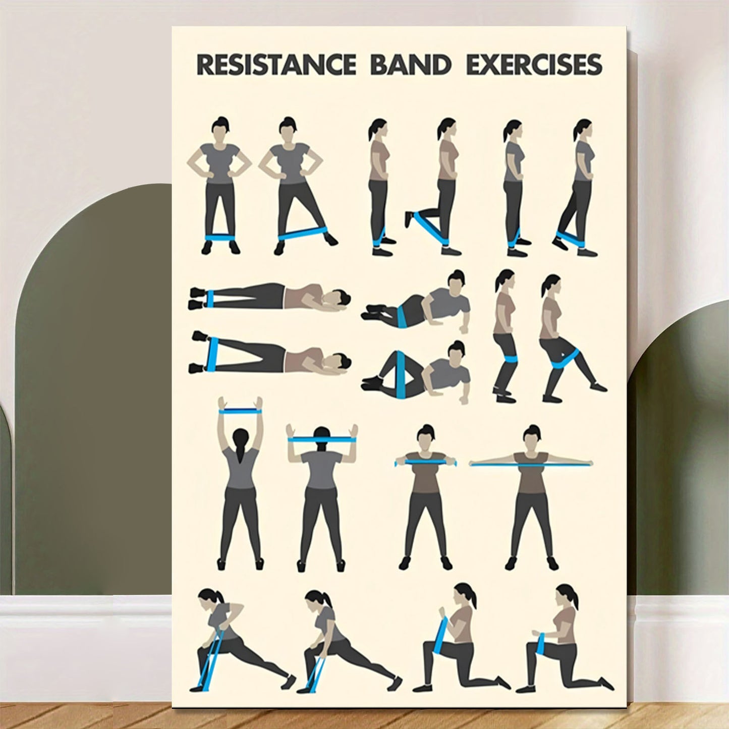 Resistance Band Workout Canvas Poster