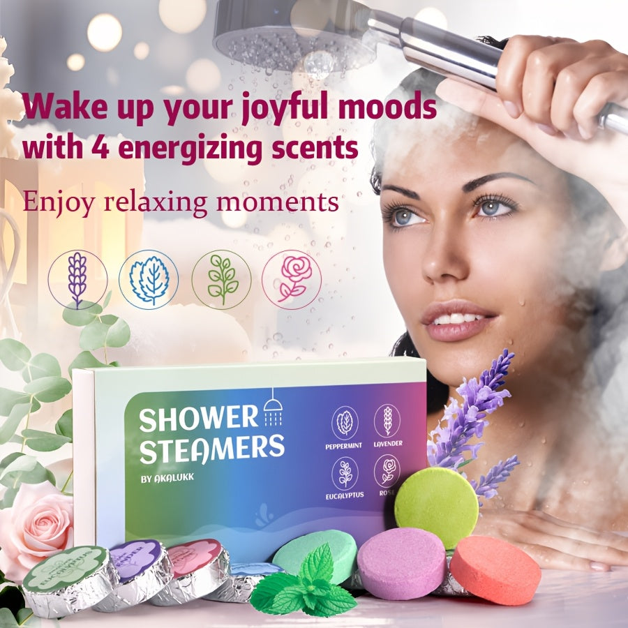 Eucalyptus * 2, Lavender * 2, Mint * 2, Rose Fragrance * 2 Shower Steamers