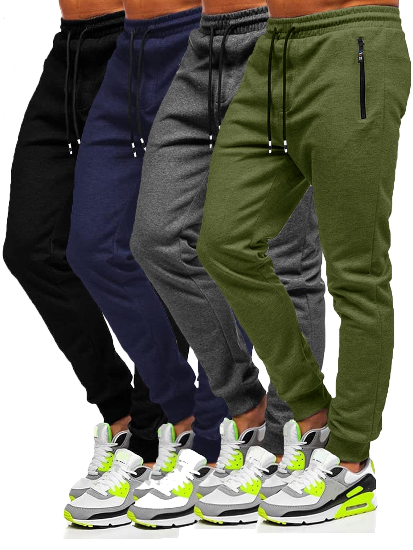 4pcs Men's Slim Fit Jogging Sweatpants