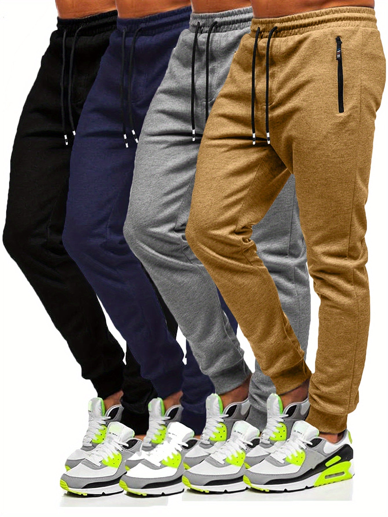 4pcs Men's Slim Fit Jogging Sweatpants