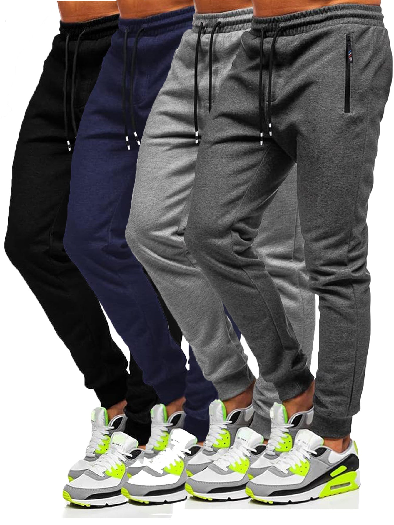 4pcs Men's Slim Fit Jogging Sweatpants