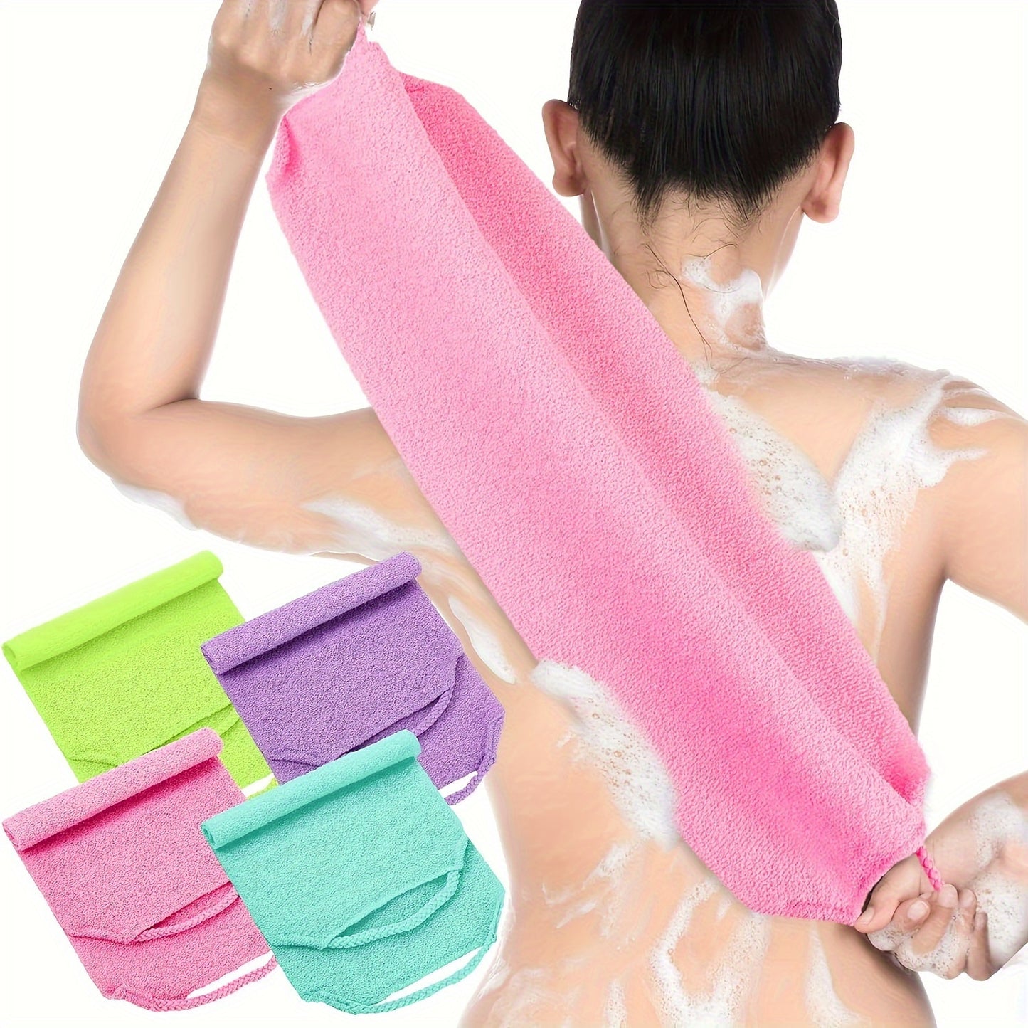 3-Piece Stretchable Nylon Exfoliating Back Washing  Towels