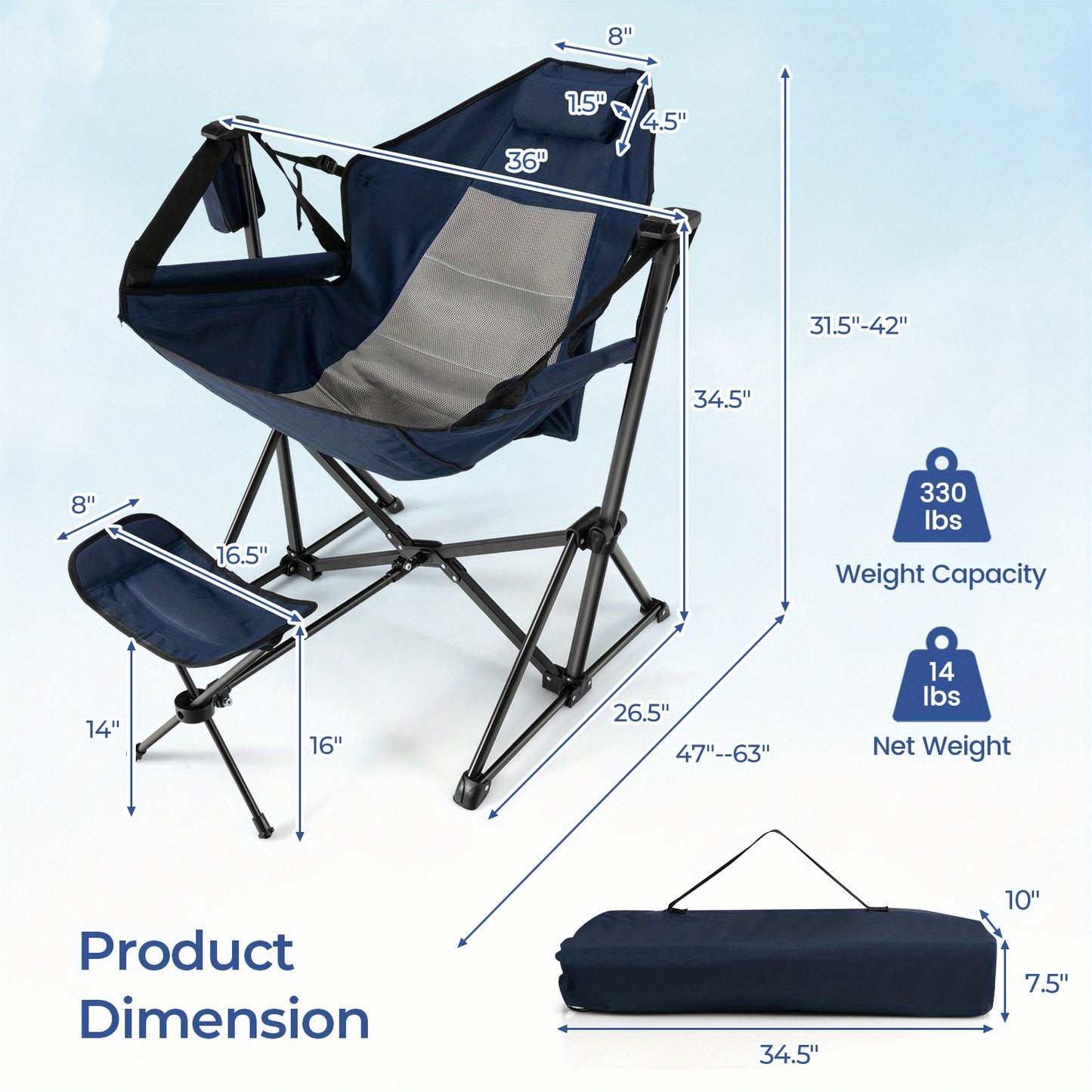 Camping Lounge Chair w/ Footrest