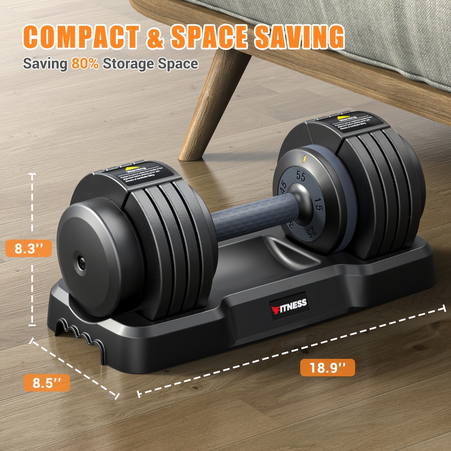 2pcs Adjustable Dumbbell Set