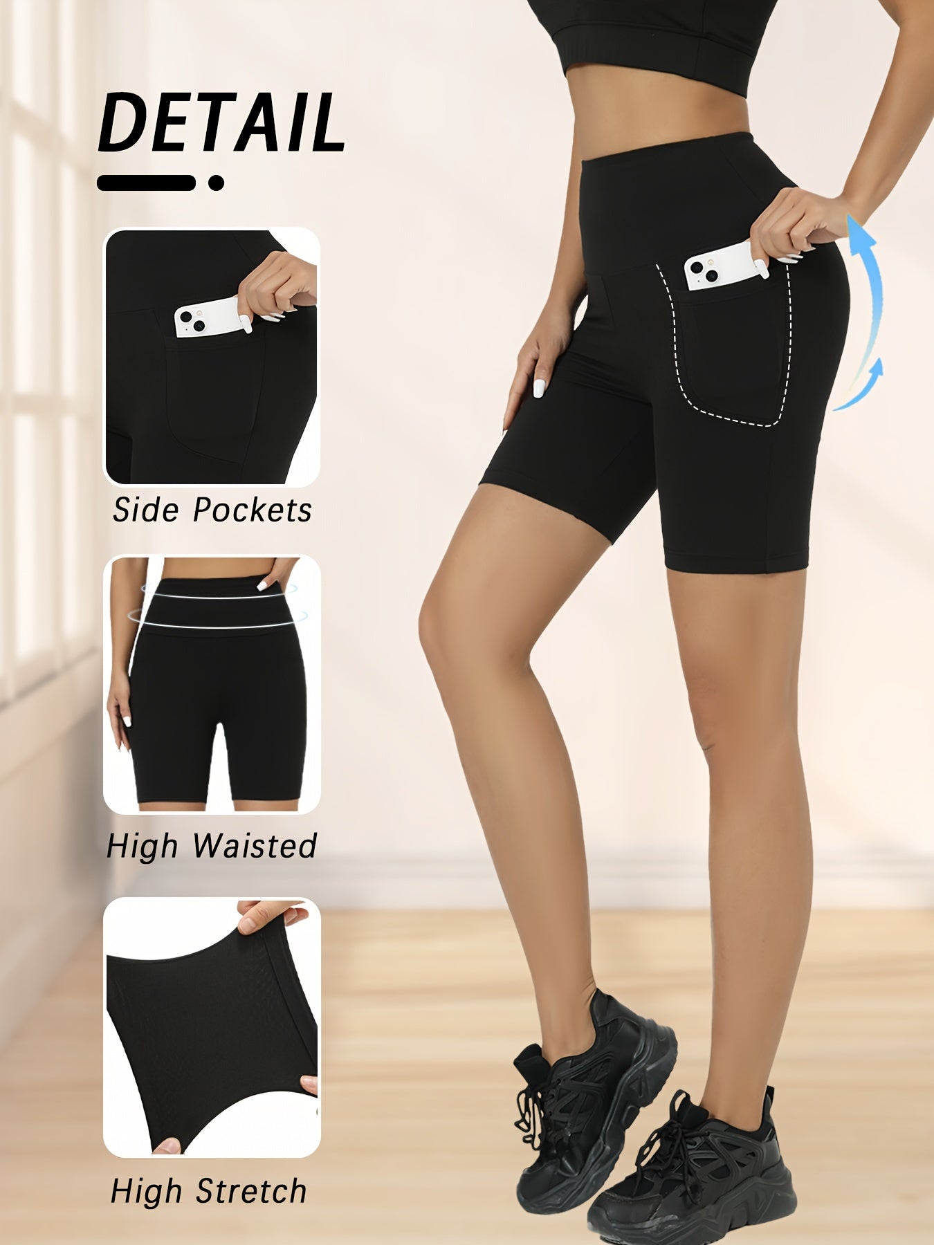 High Waisted Yoga Biker Shorts for Women