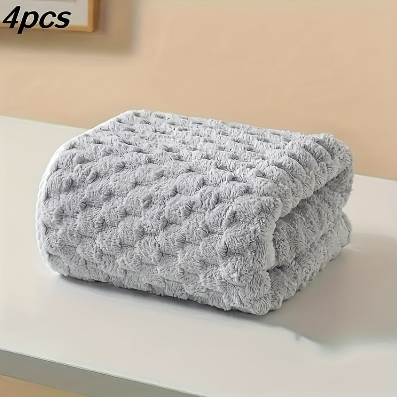 4 Pack Modern Super Soft Woven Bath TowelsF
