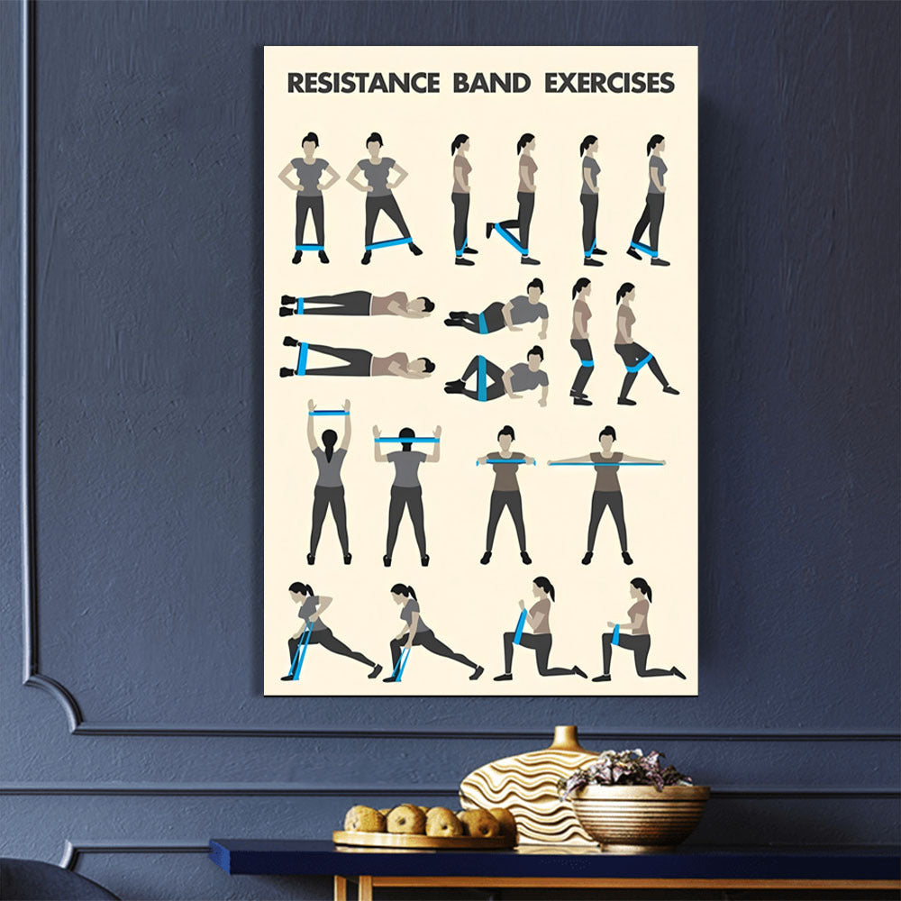 Resistance Band Workout Canvas Poster