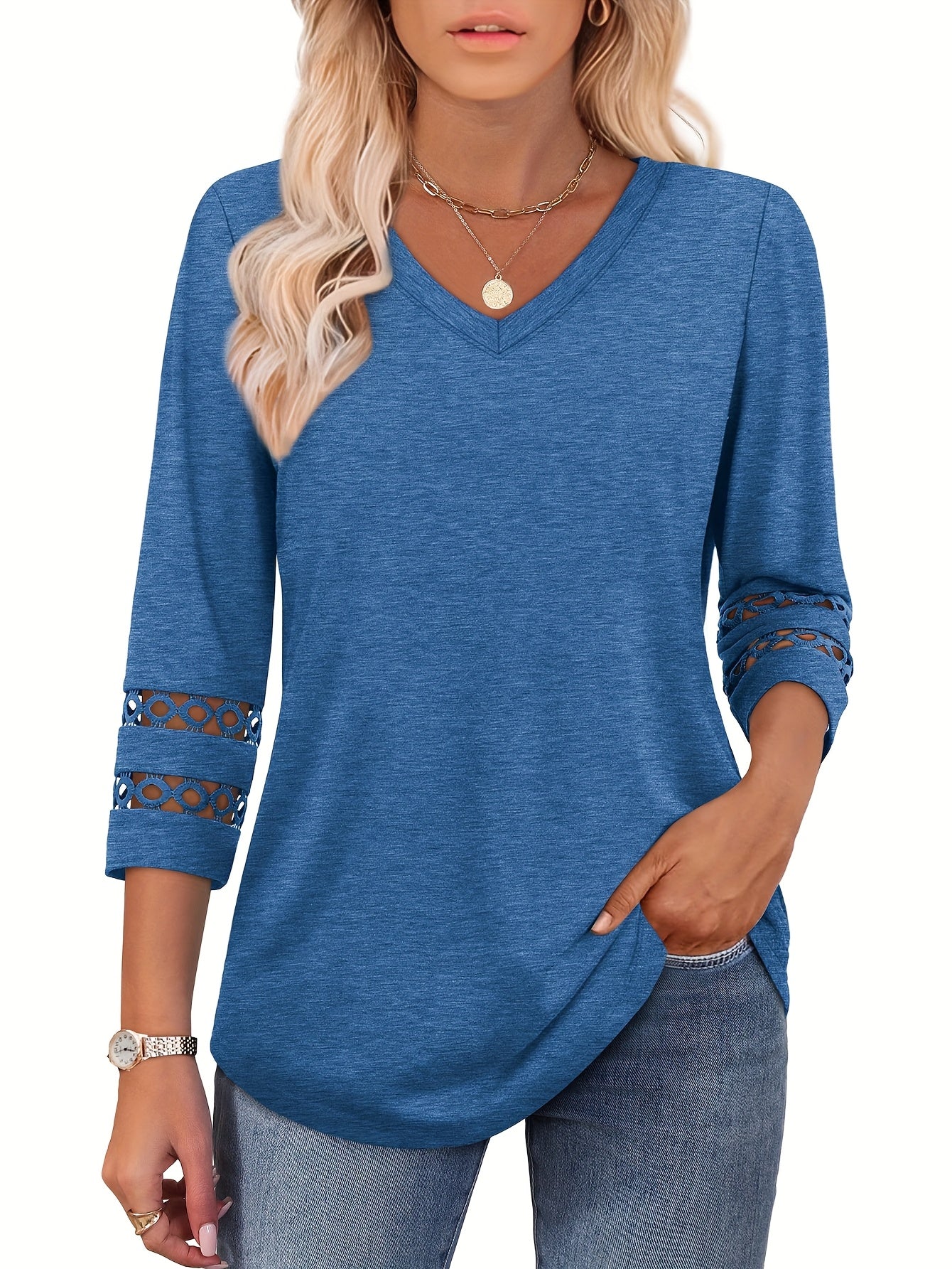 Three-piece Women's 3/4 Long-sleeved Top