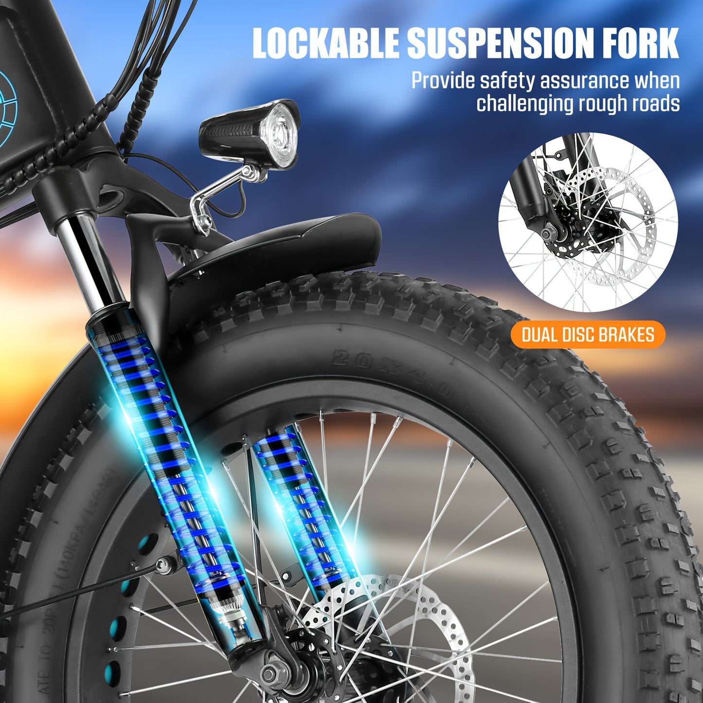 Powerful 500W 20" Fat Tire Folding Electric Bike for Adults