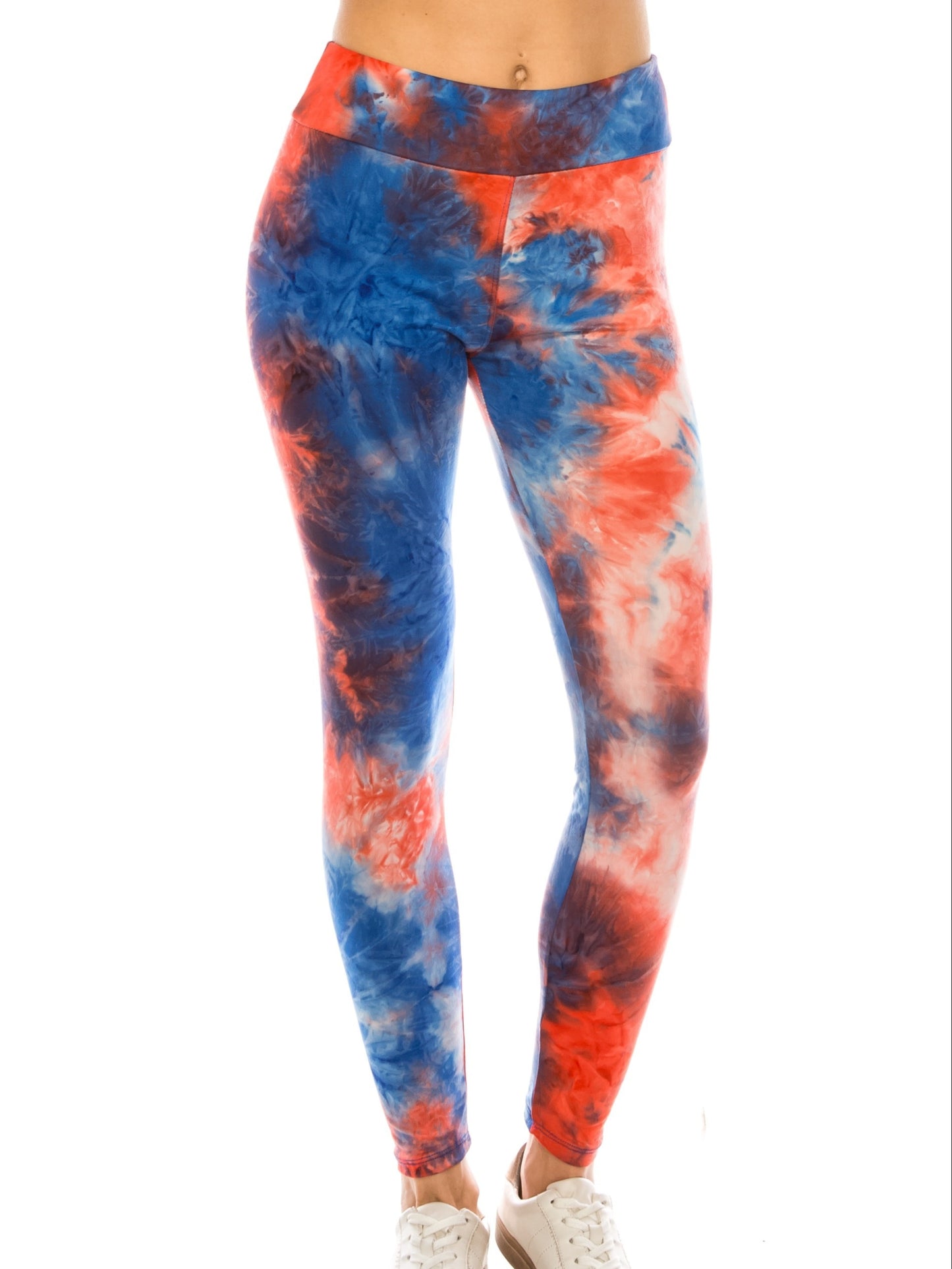 2 PACK Women's High Waist Stretched Soft Slim Tie Dye Leggings