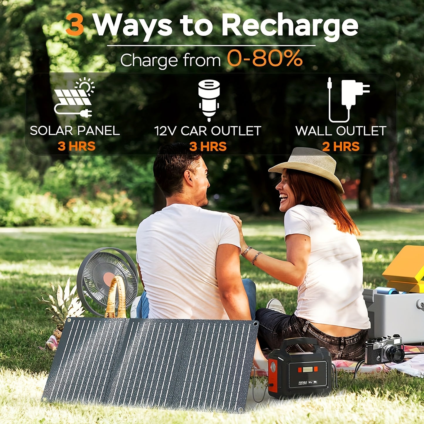 Portable Power Station 200W/300W Peak Camping Solar Generator