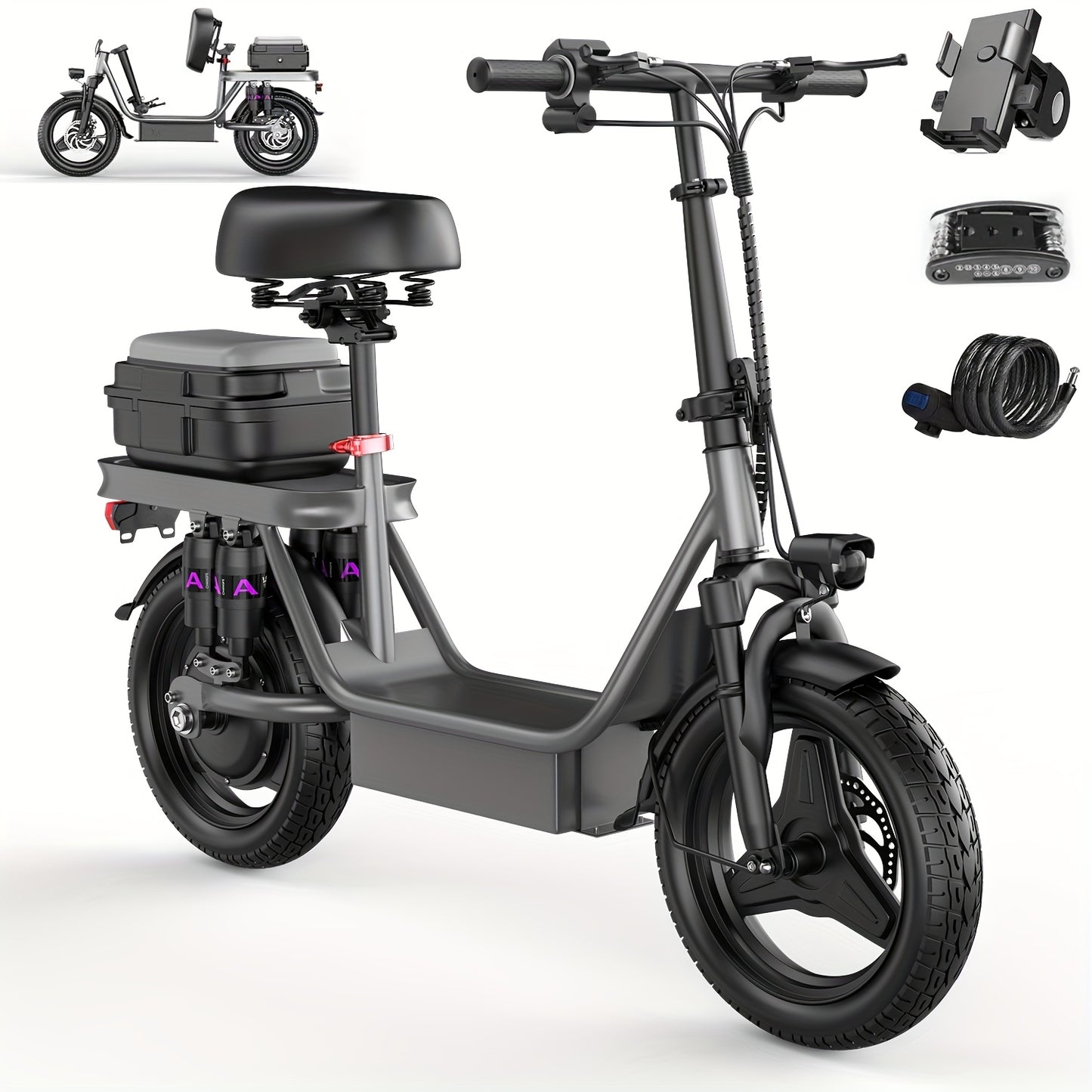 740W Adult Electric Scooter with Seat