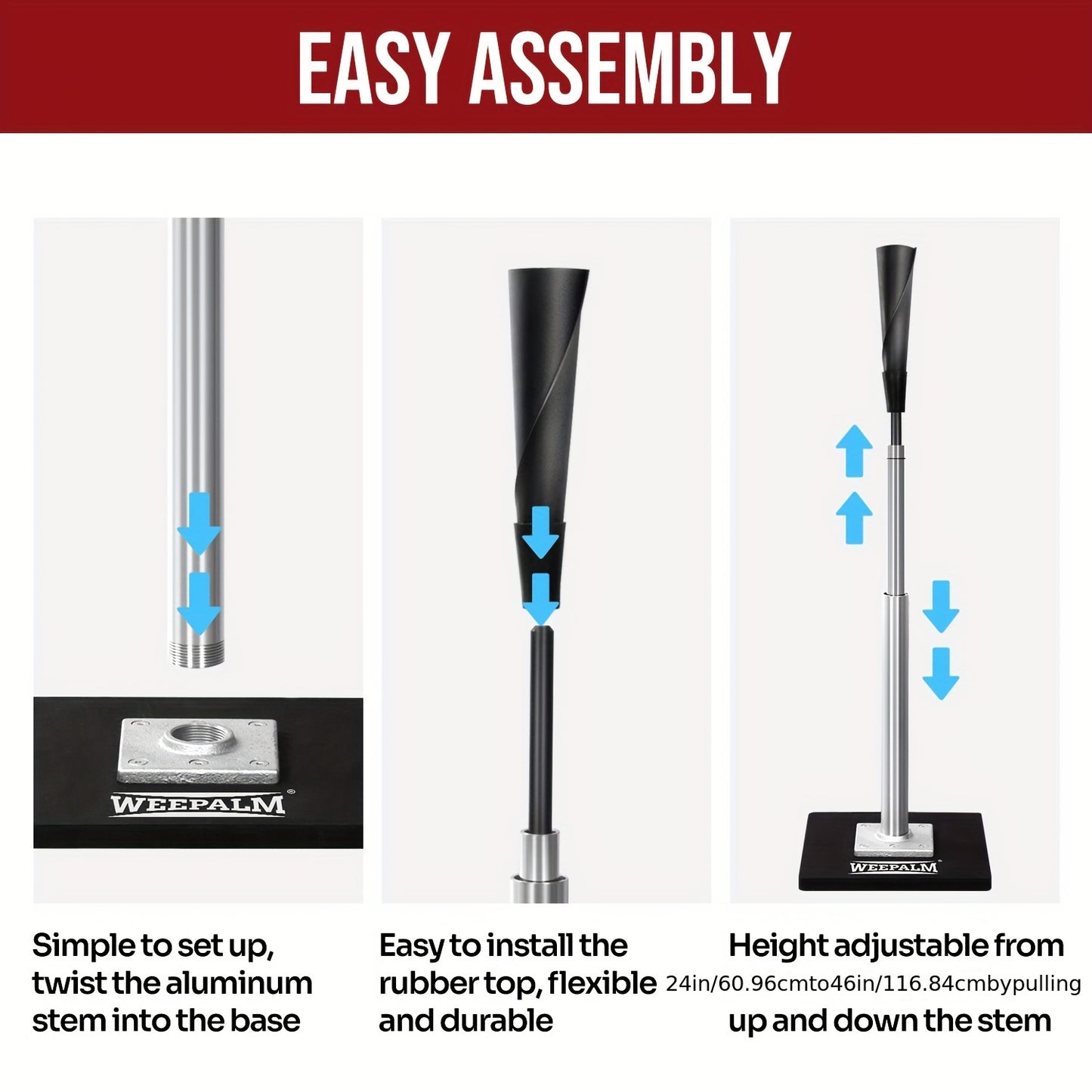 Adjustable Baseball/Softball Hitting Tee -