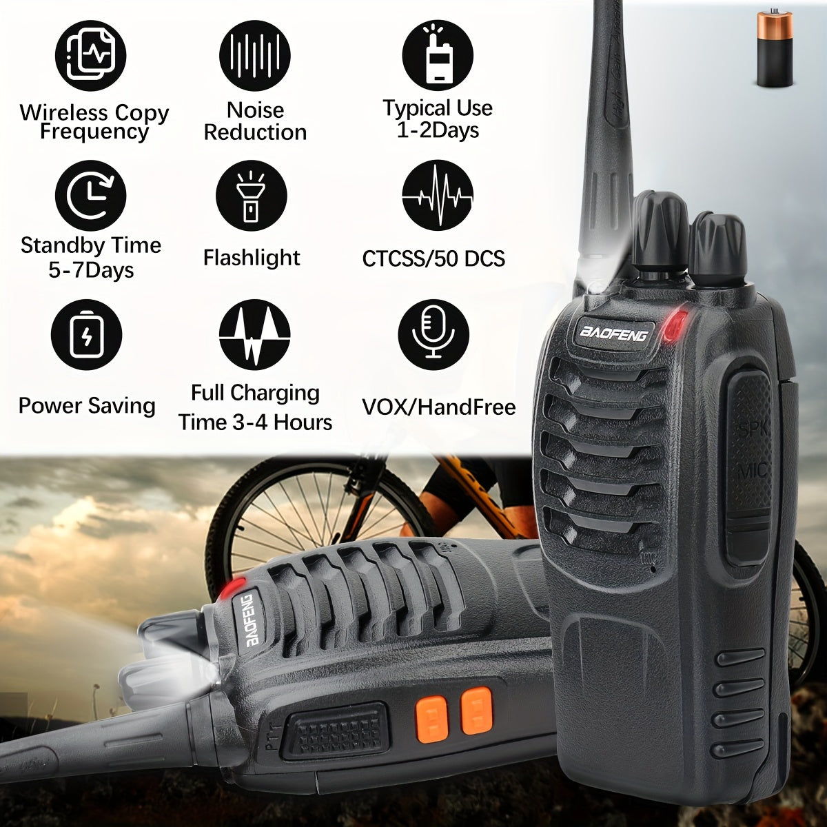 4pcs Long Range Walkie Talkie