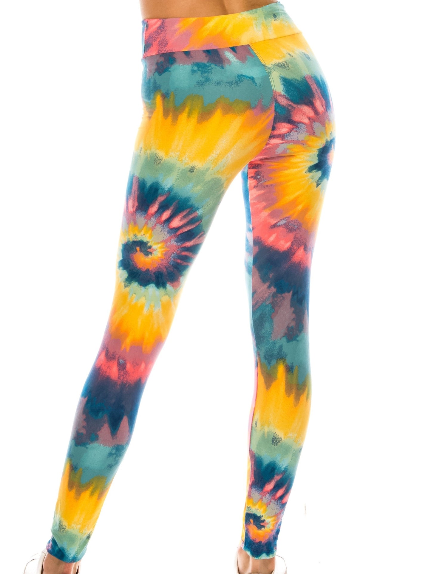 2 PACK Women's High Waist Stretched Soft Slim Tie Dye Leggings