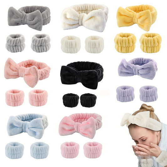 24pcs/Set Luxurious Plush Headbands & Wristbands